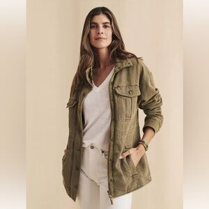 Faherty womens Utility Jacket in the Olive Haze XS